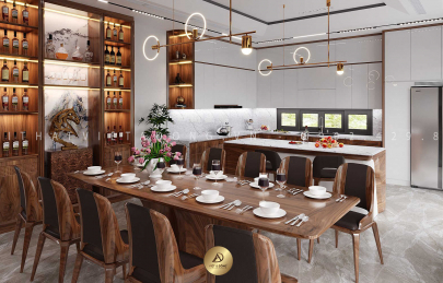 Xu hướng thiết kế bàn ăn gỗ óc chó năm 2023